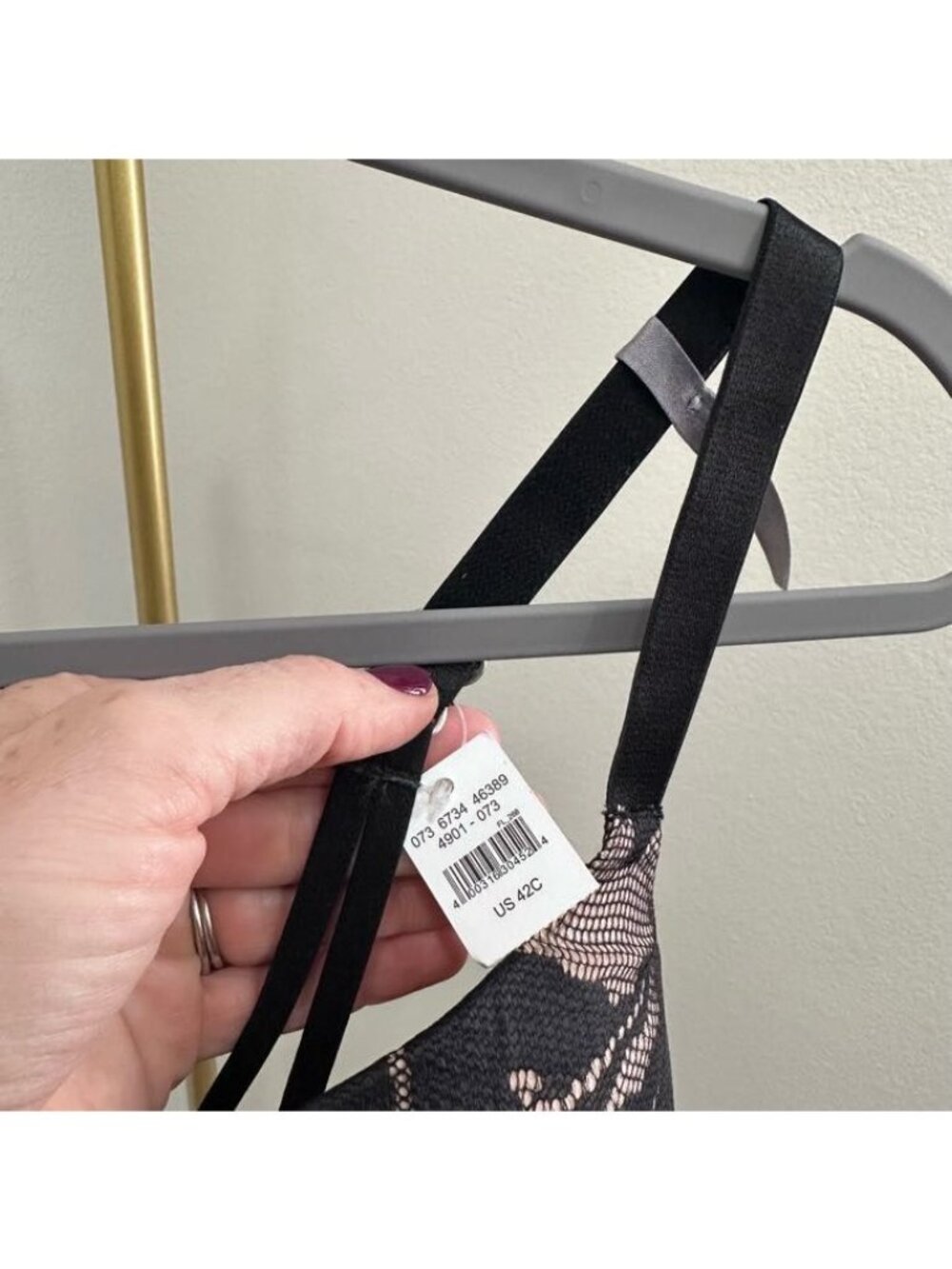 Aerie Real Sunnie Demi Bra Lacey Plunge Underwire Padded Floral Womens 42C NEW - Picture 2 of 8